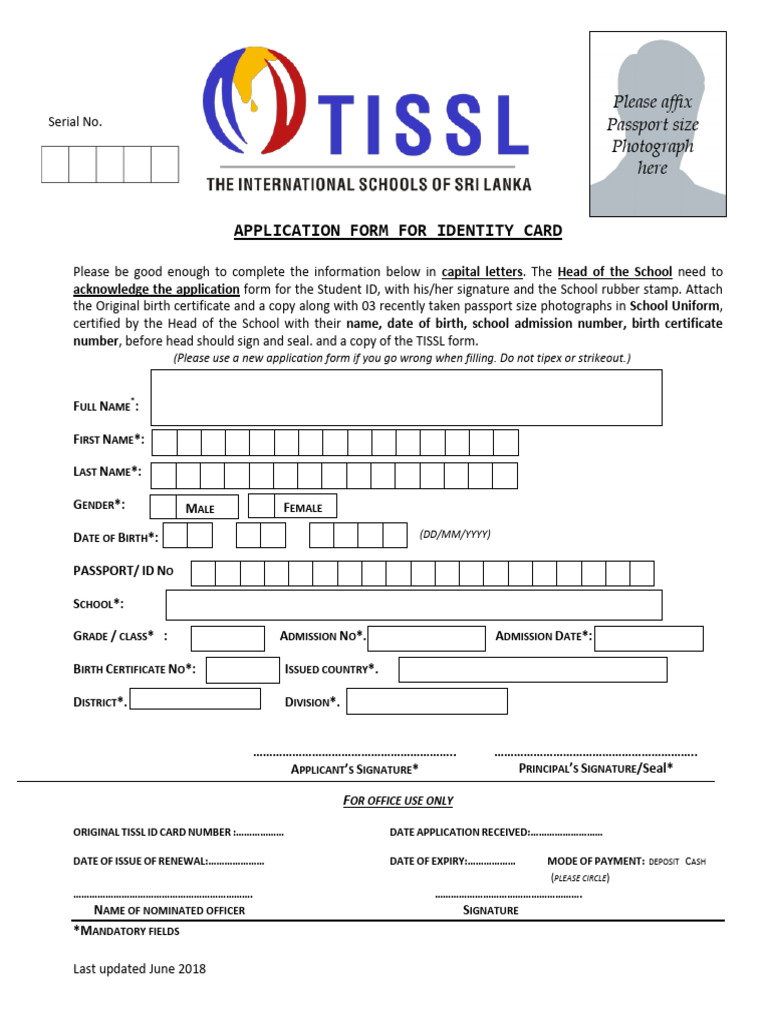 Application For Id Cards | PDF | Identity Document | Legal Liability