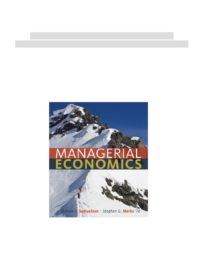 MANAGERIAL ECONOMICS 第7版 McGraw Hill Managerial Economics