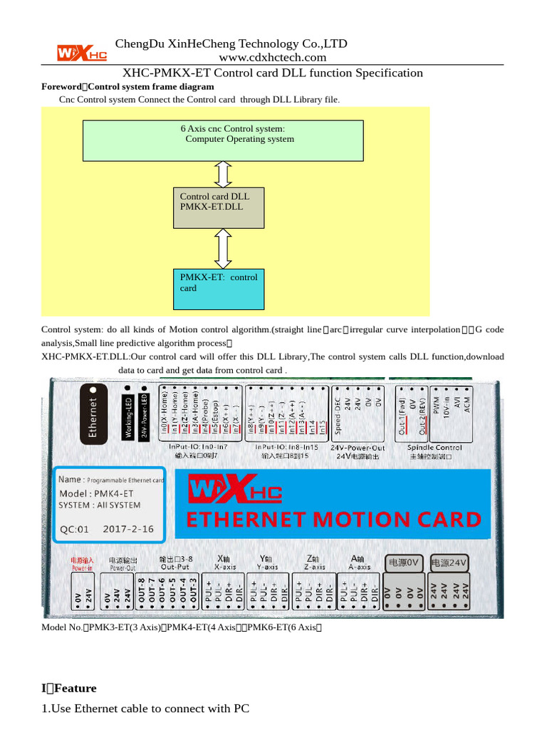 PMKX-ET Control Card DLL Specification | PDF | Parameter (Computer ...