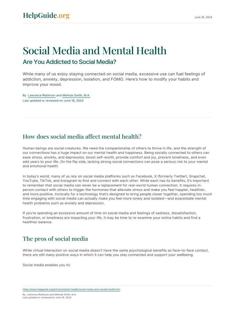 Social Media and Mental HealthAre You Addicted To Social Media | PDF ...