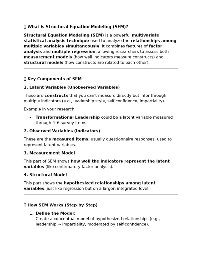 Understanding Structural Equation Modeling | PDF | Structural Equation ...