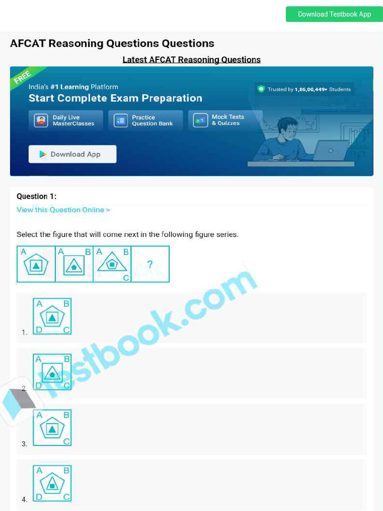 Afcat Reasoning Questions 646f03baf421bc9f533266c8 | PDF