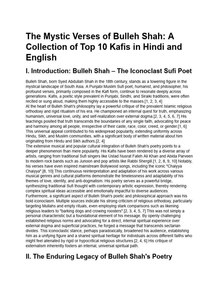 The Mystic Verses of Bulleh Shah - A Collection of ... | PDF | Spirituality, image size:768x1024