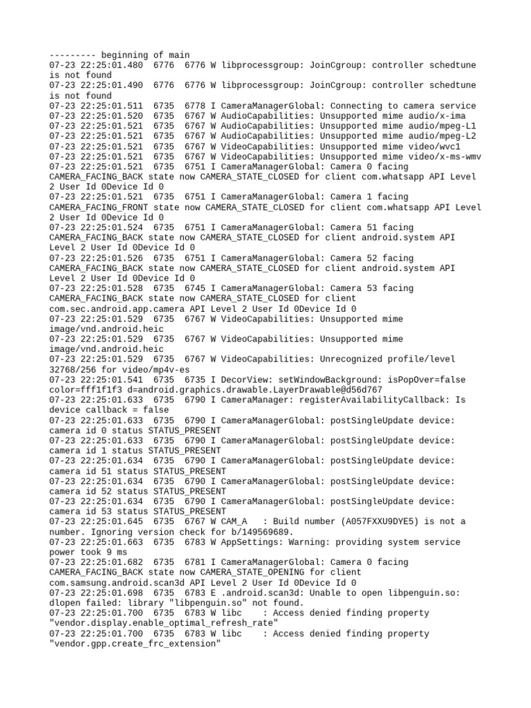 Camera and Audio Capabilities Log | PDF | Computer Libraries | Software ...