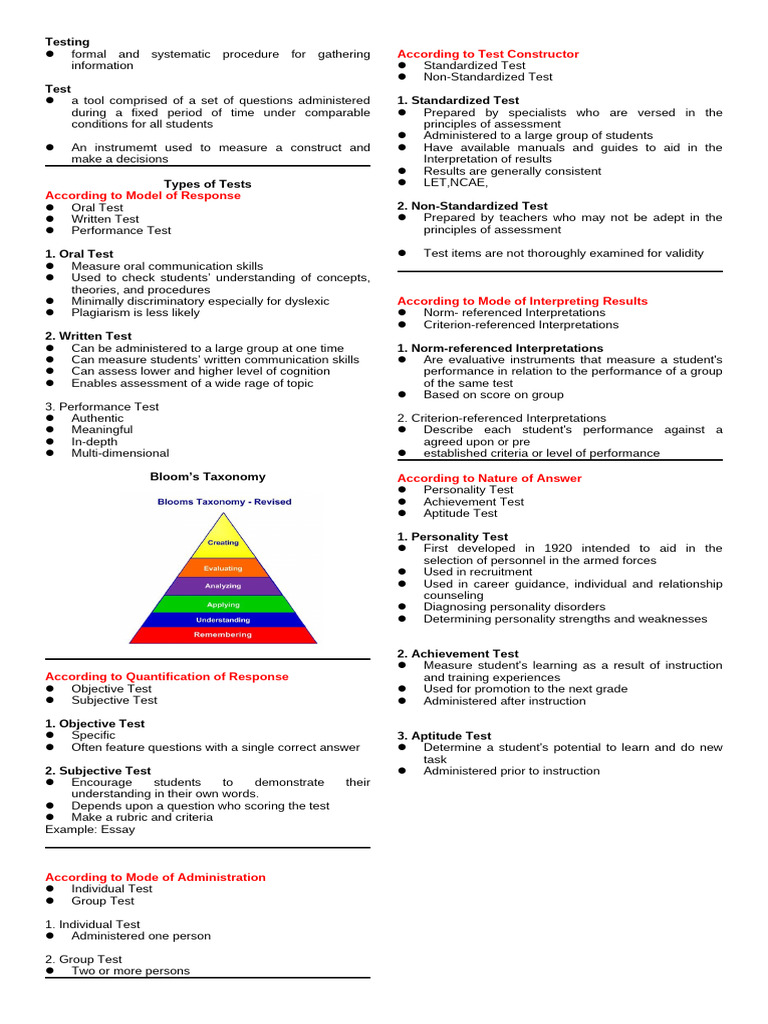 Assessment (Reviewer Quiz 2) | PDF | Educational Assessment ...