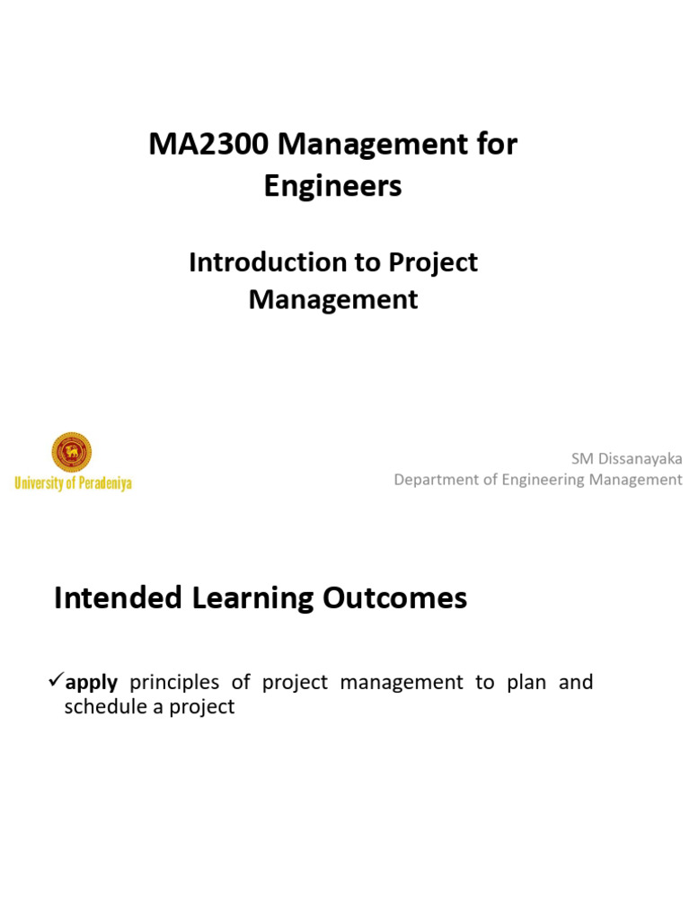 Project Management Fundamentals for Engineers | PDF | Project ...