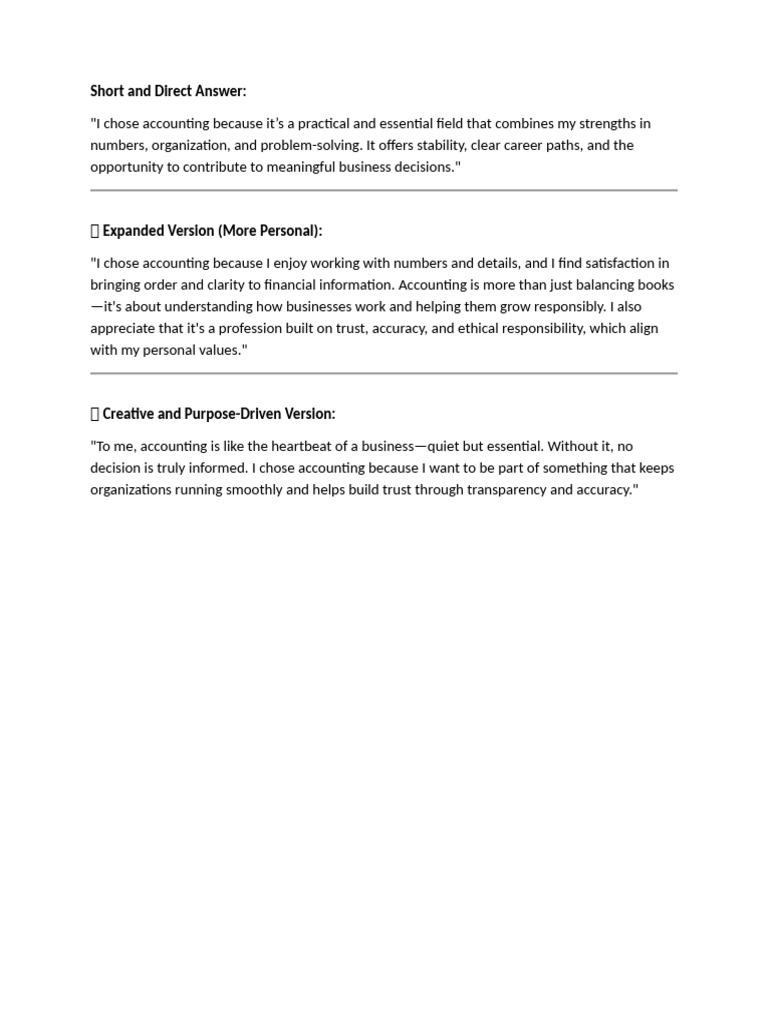 Short and Direct Answer | PDF