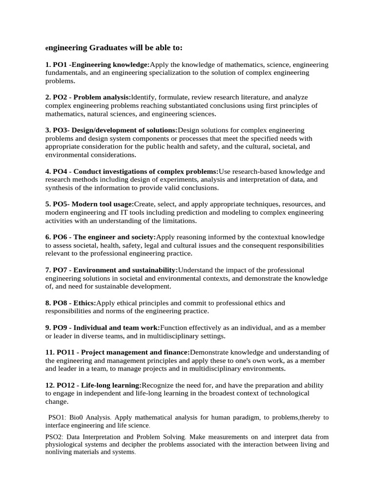 Engineering Graduate Competencies Overview | PDF | Engineering | Knowledge