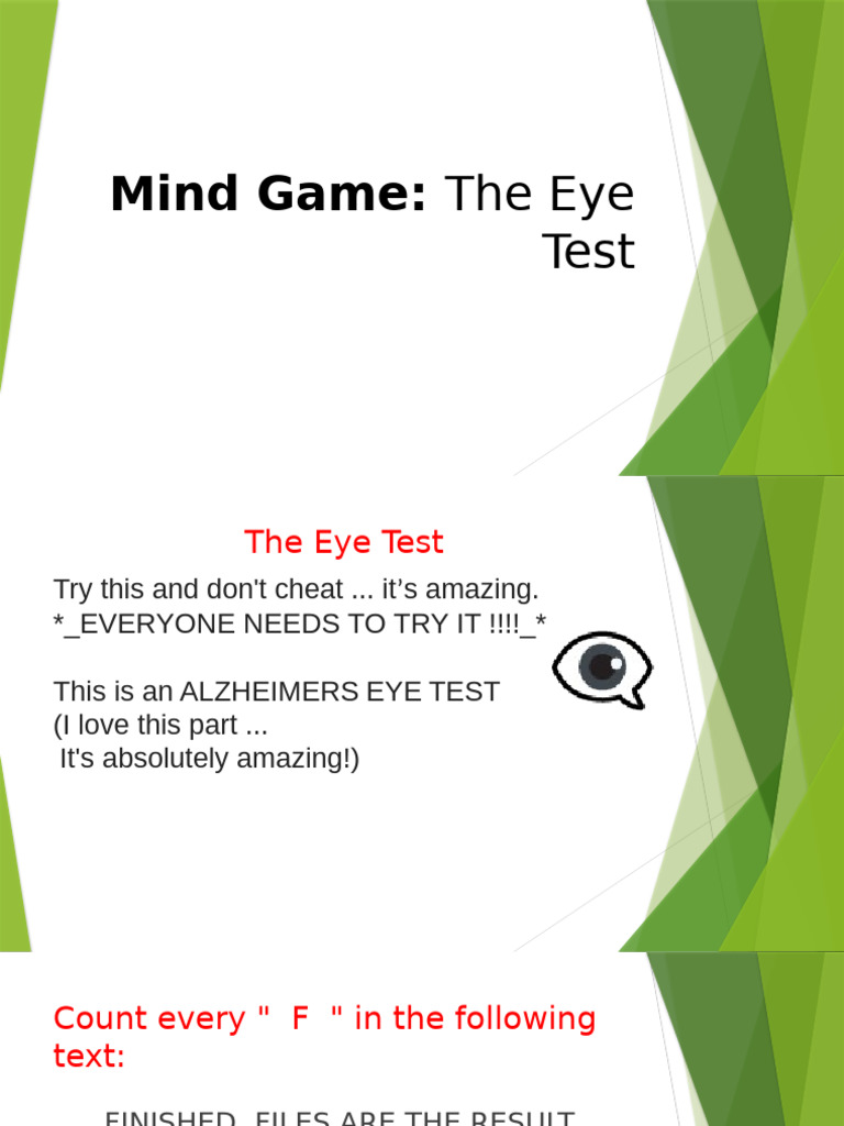 Mind Game1 Eye Test | PDF