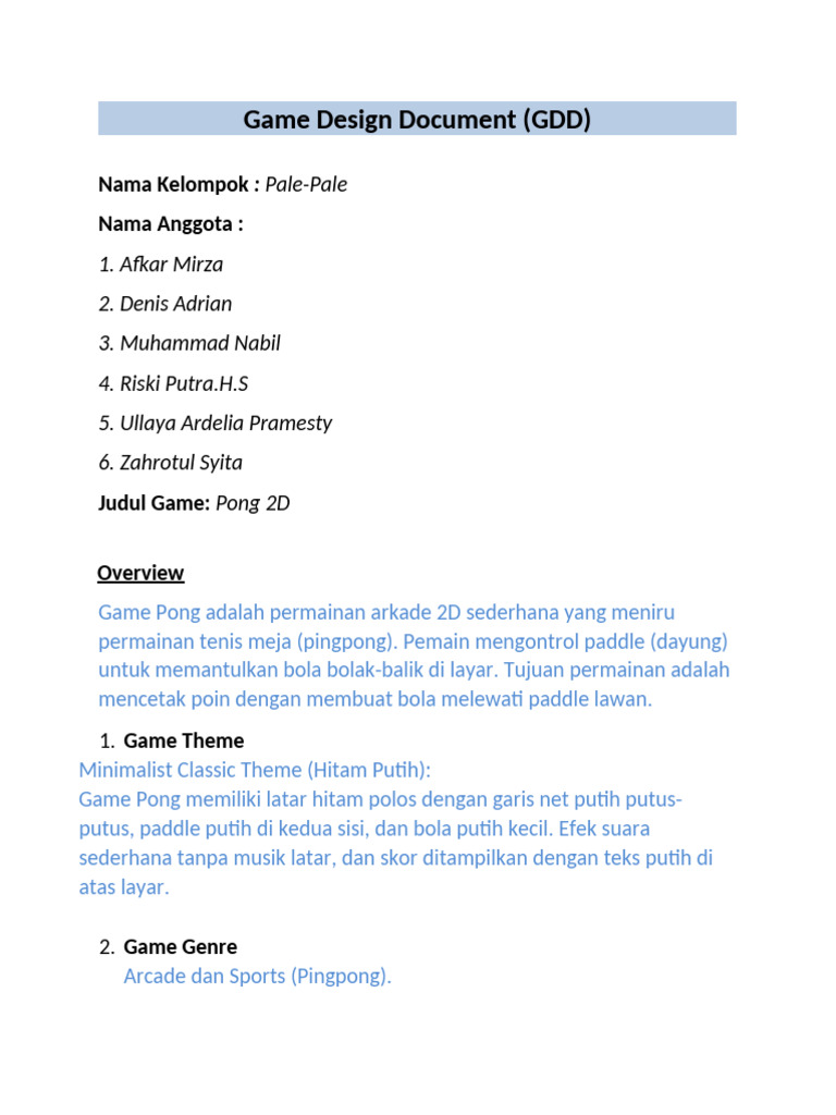 Game Design Document (GDD) | PDF