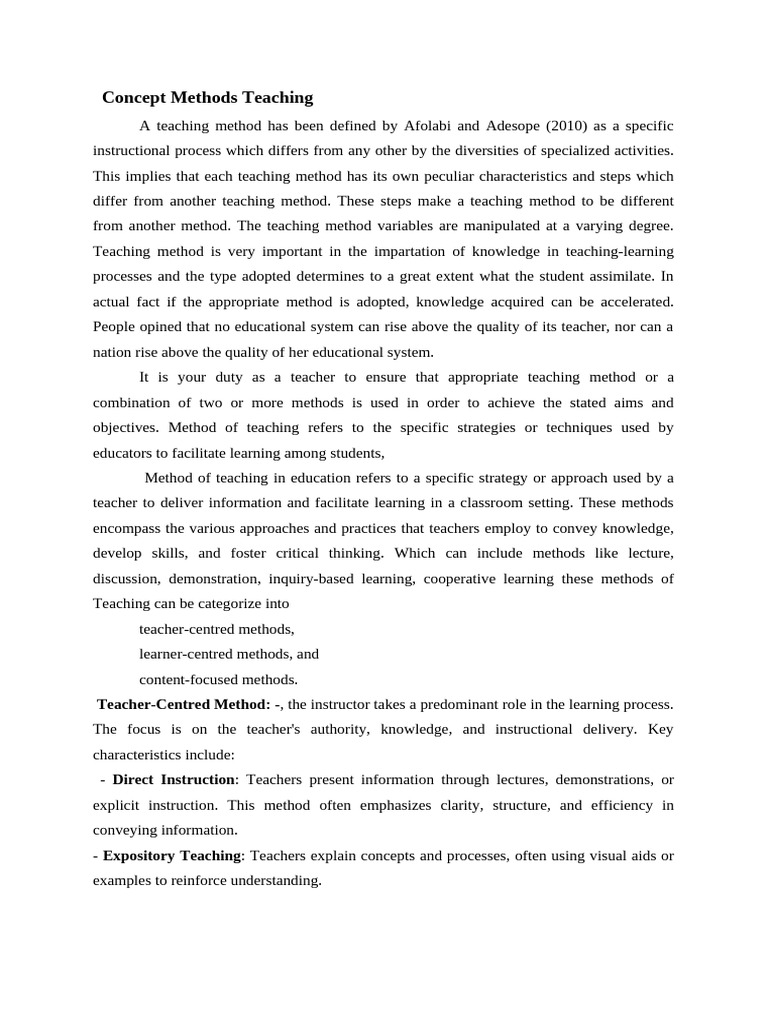 Teaching Methods: Types and Benefits | PDF | Teaching Method ...