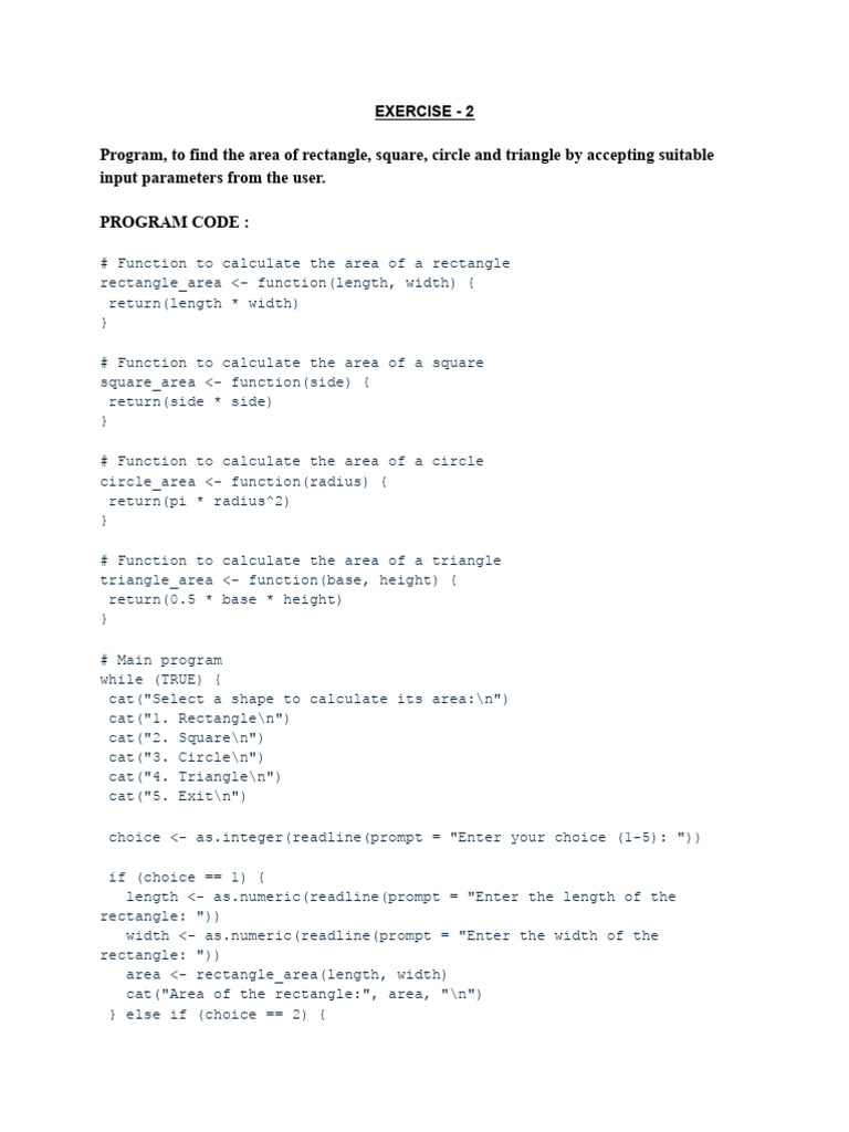 Exercise - 2 | PDF | Area
