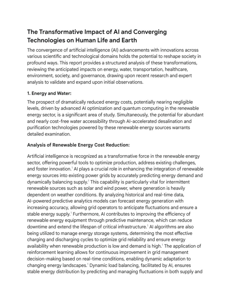 AI's Role in Renewable Energy Transformation | PDF | Cost Of Living ...