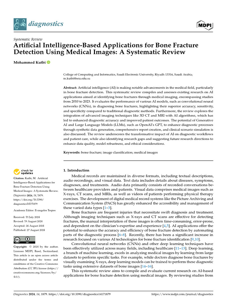 AI in Bone Fracture Detection Review | PDF | Artificial Intelligence ...