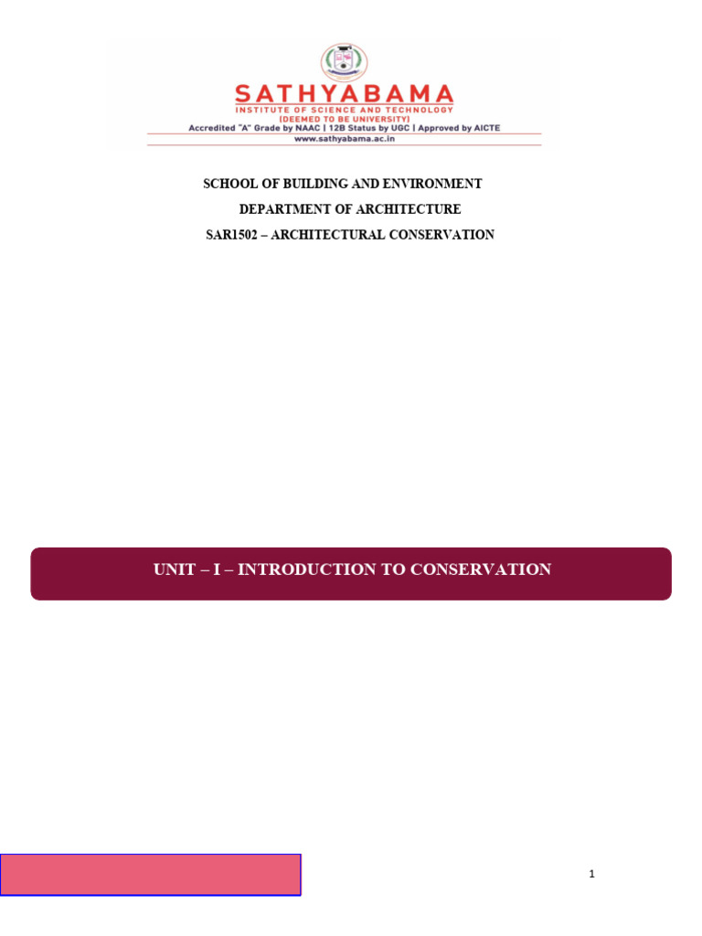 Introduction to Architectural Conservation | PDF | Cultural Heritage