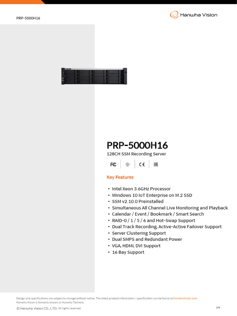 DataSheet PRP-5000H16 230905 EN | PDF | Internet Protocol Suite | Hdmi