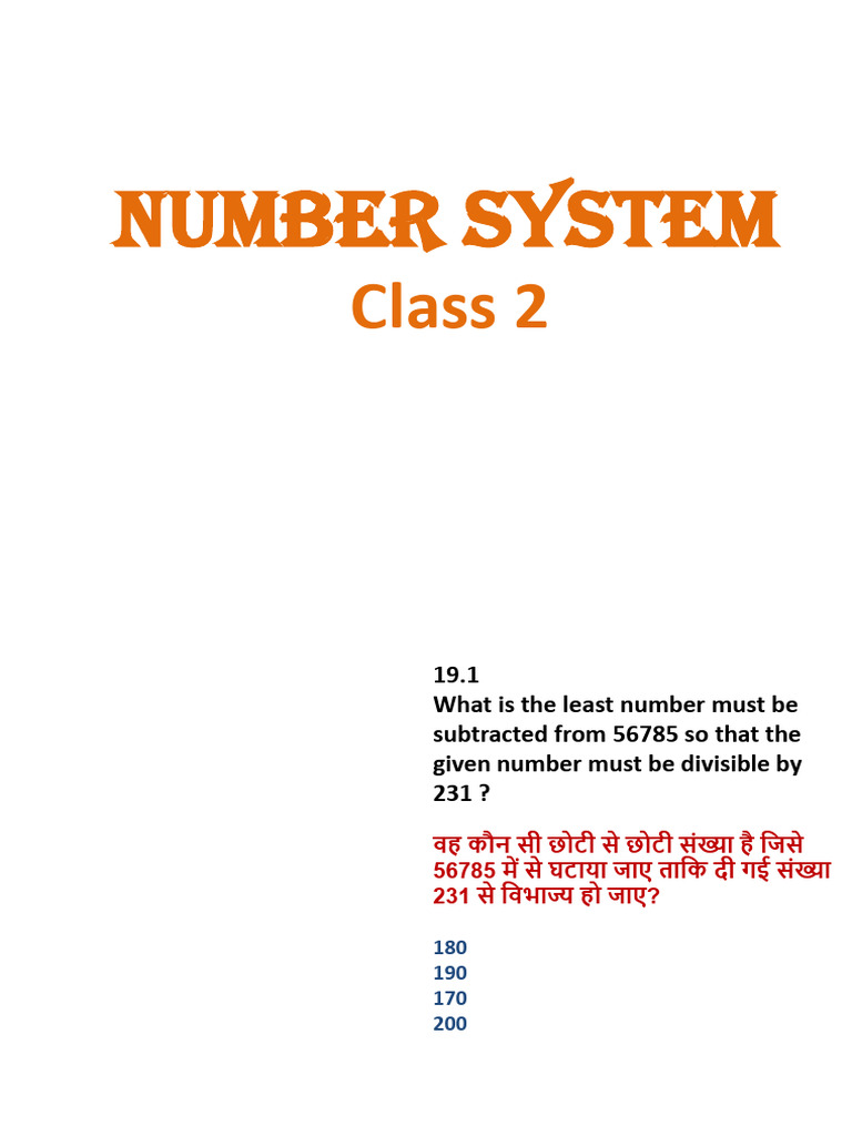 Number System 2 Q | PDF