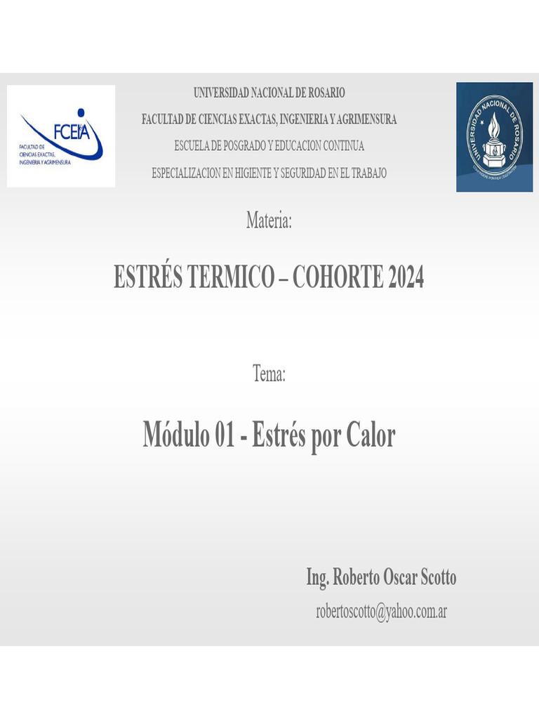 Modulo Estres Termico 2024 01-01 (Modo de Compatibilidad) | PDF | Calor ...