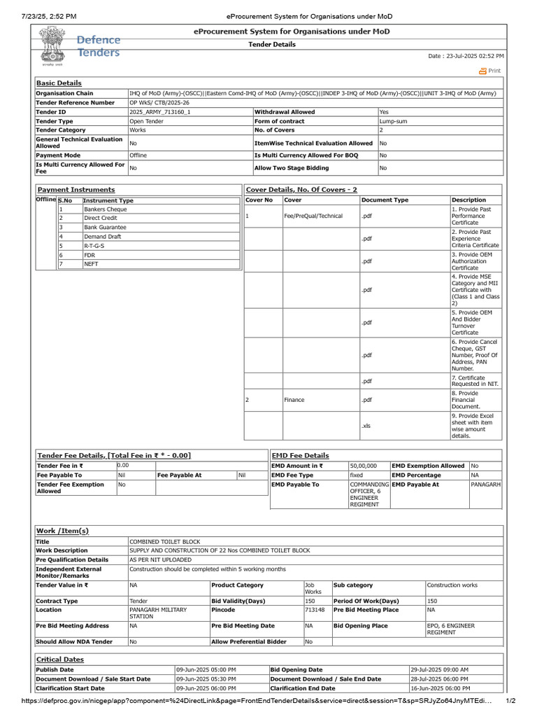 Eprocurement System For Organisations Under MoD-2 | PDF