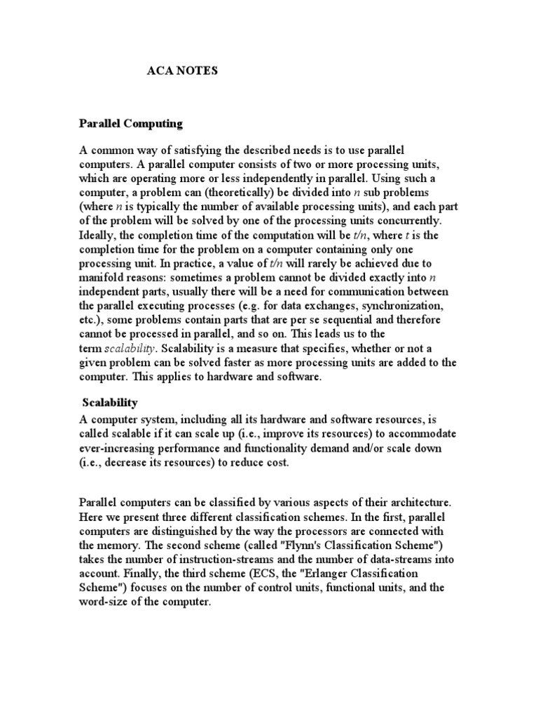 Aca Notes: Scalability | PDF | Parallel Computing | Network Topology