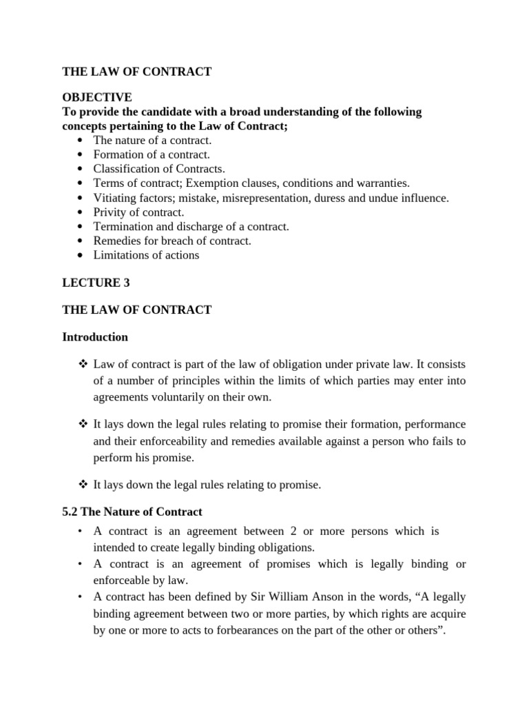 Chapter 3 The Law of Contract | PDF | Offer And Acceptance | Consideration