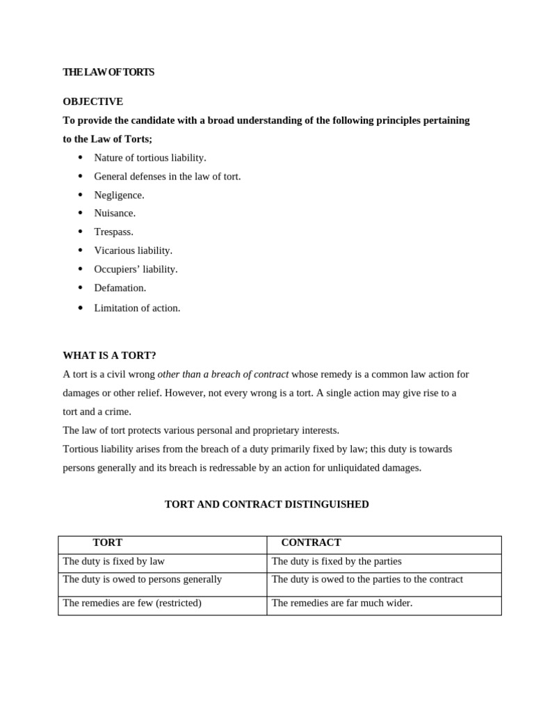 Understanding Negligence in Tort Law | PDF | Tort | Negligence