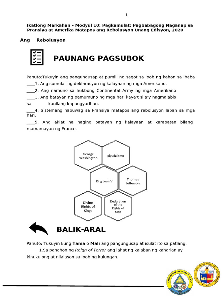 Ap8 Q3 M10 Assignment | PDF
