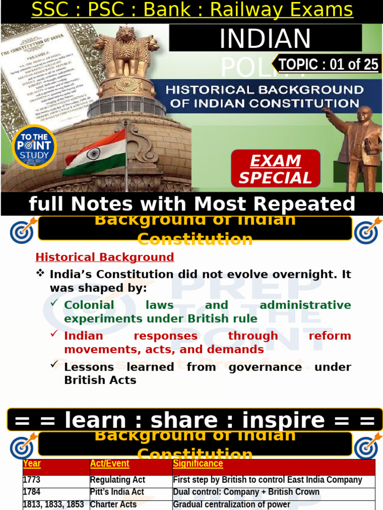Historical Background of The Indian Constitution | PDF
