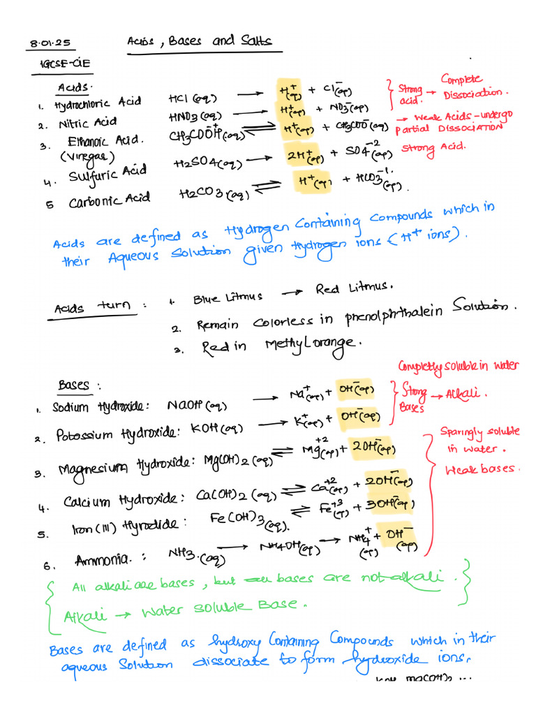 Acids and Bases and Salts | PDF