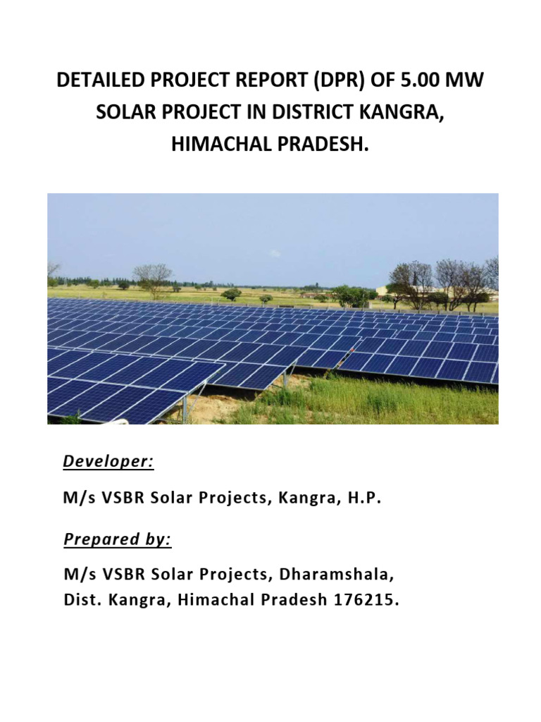5 MW Solar Project DPR in Kangra, HP | PDF | Photovoltaic System ...