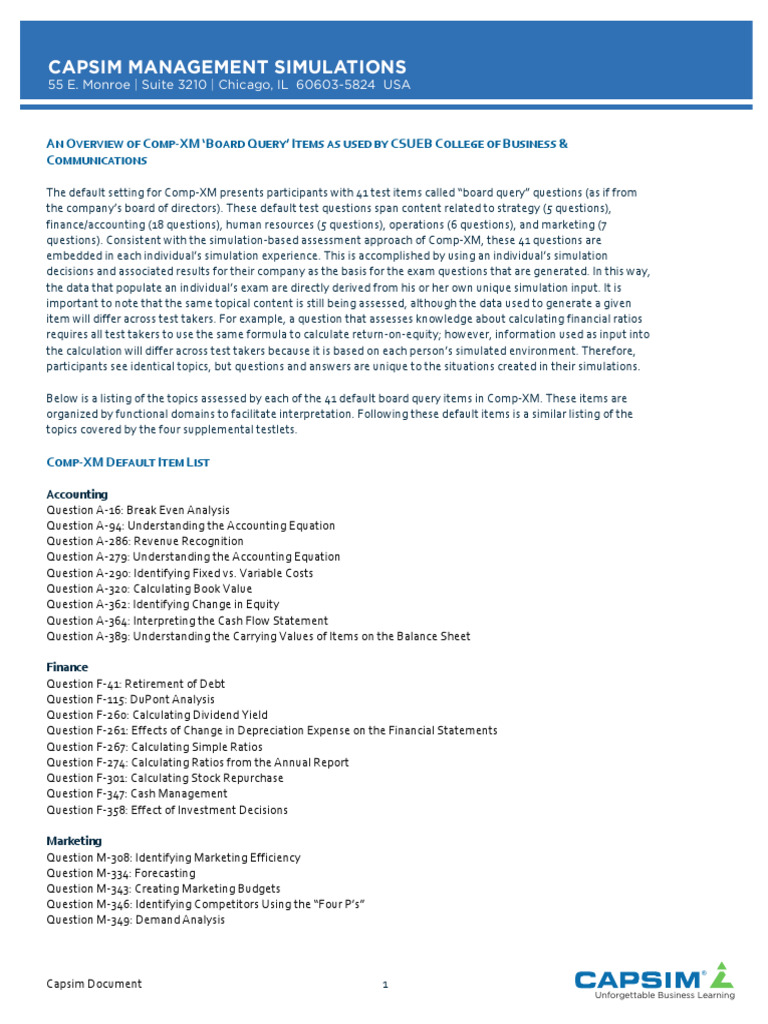 Comp-XM Board Query Overview Guide | PDF | Book Value | Financial Economics