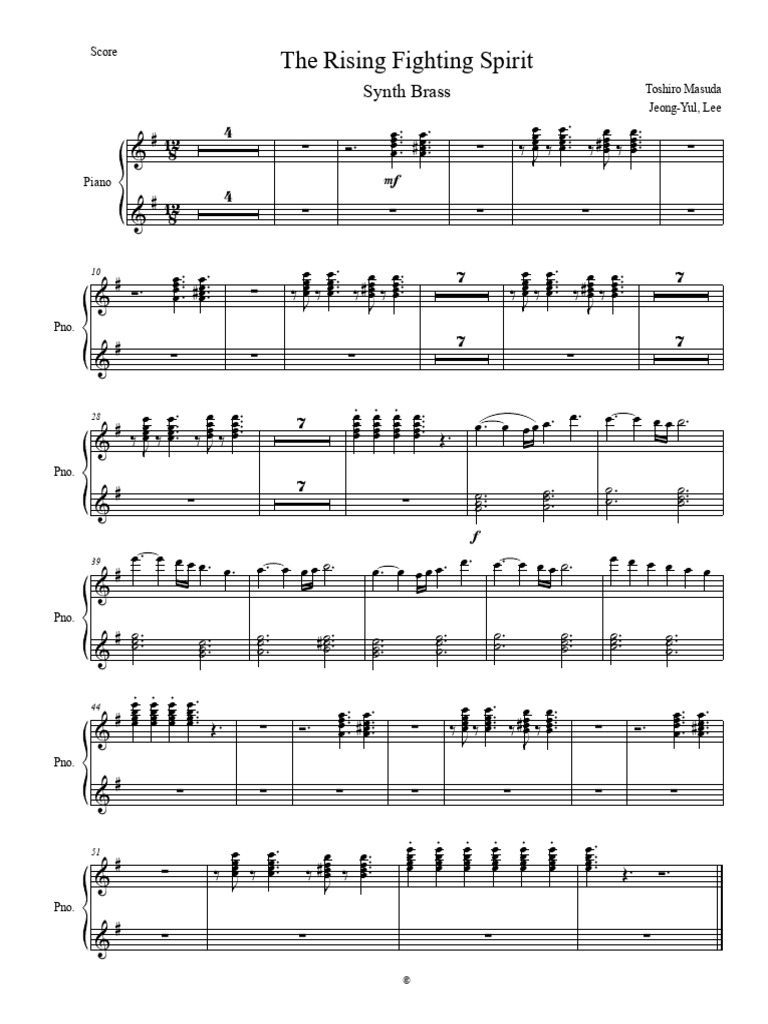 The Rising Fighting Spirit - Synth Brass | PDF