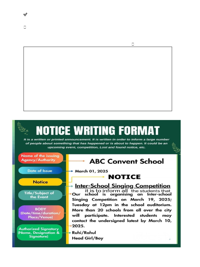 Notice Writing Guidelines for Students | PDF