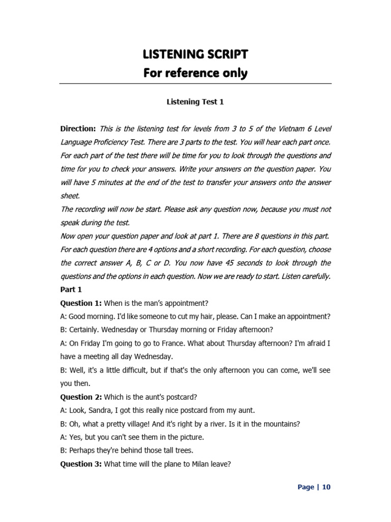 OTAV - VSTEP Recording Scripts | PDF | Aurora | Body Language