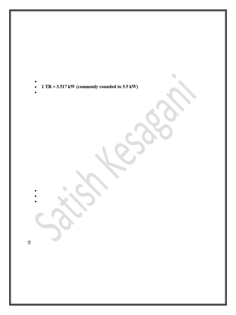 Definition and Conversion of TR in HVAC | PDF