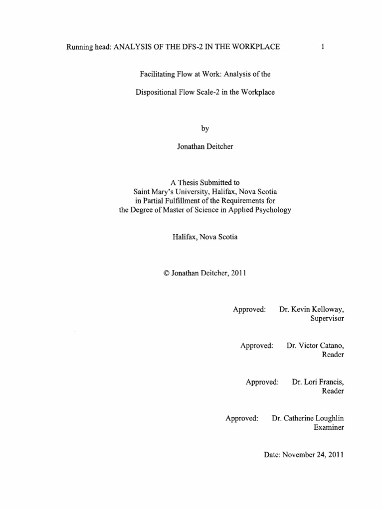 DFS-2 Flow Analysis in the Workplace | PDF | Flow (Psychology ...