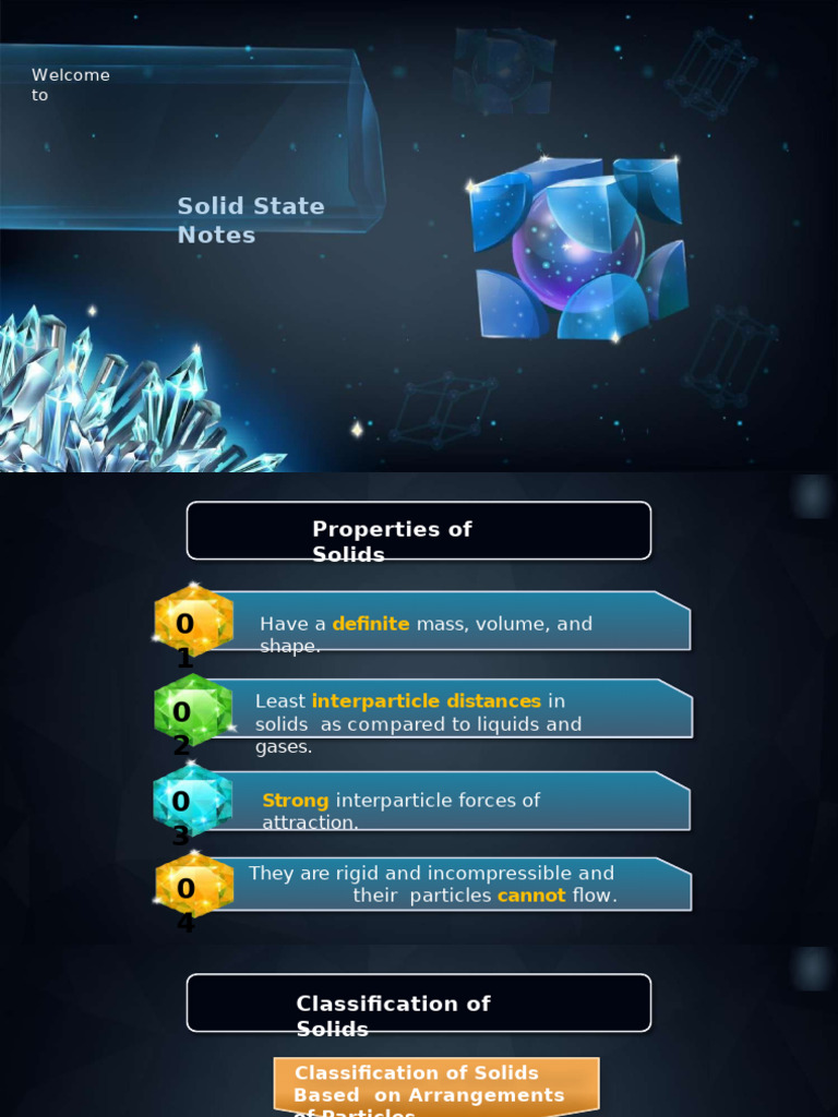 Properties and Classification of Solids | PDF | Crystal Structure | Solid