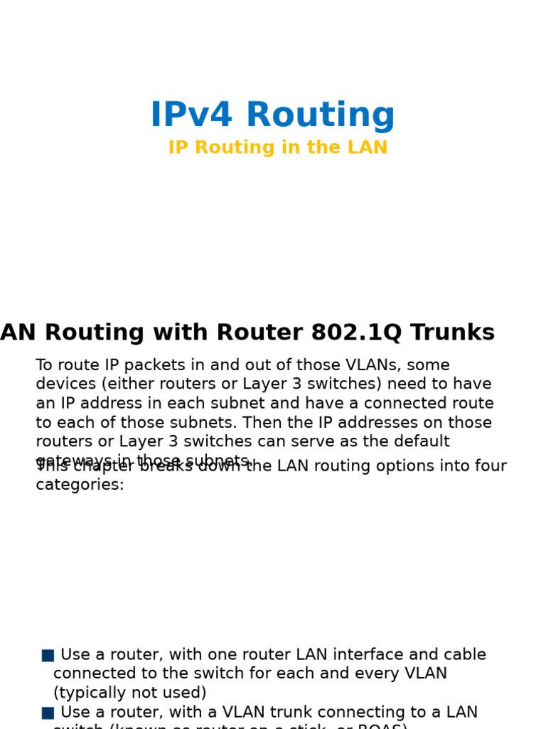 IP Routing in The LAN | PDF | Router (Computing) | Network Switch