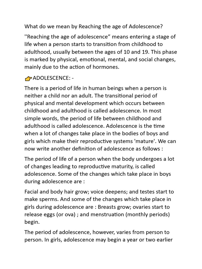 Understanding Adolescence and Puberty | PDF | Menstrual Cycle | Puberty