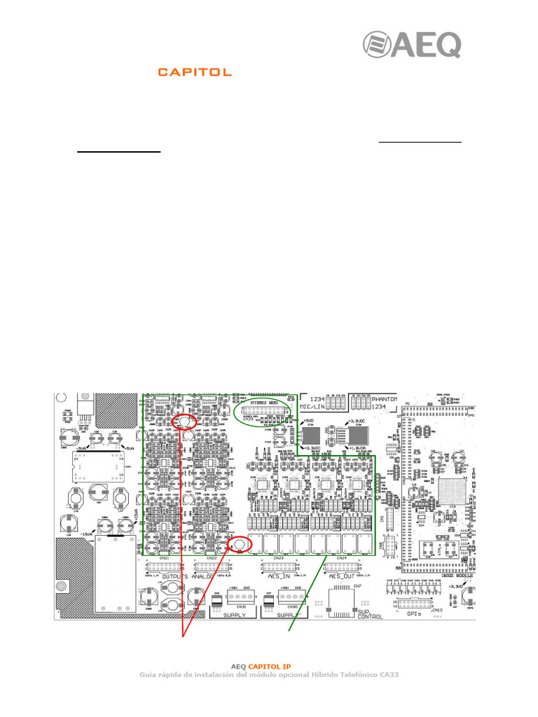 Instalación Módulo Híbrido CA33 AEQ | PDF | Conector eléctrico
