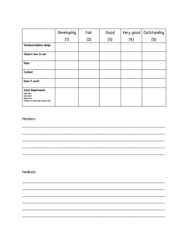 Game Design Feedback and Evaluation Guide | PDF
