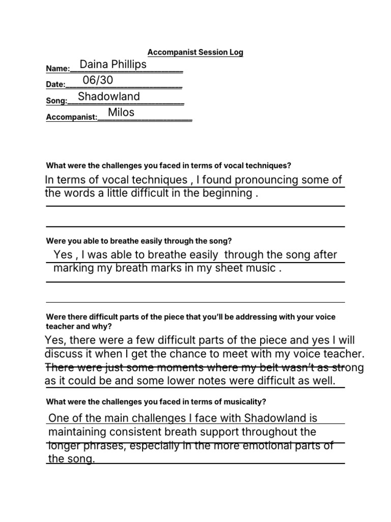 Accompanist Session Reflection: Shadowland | PDF