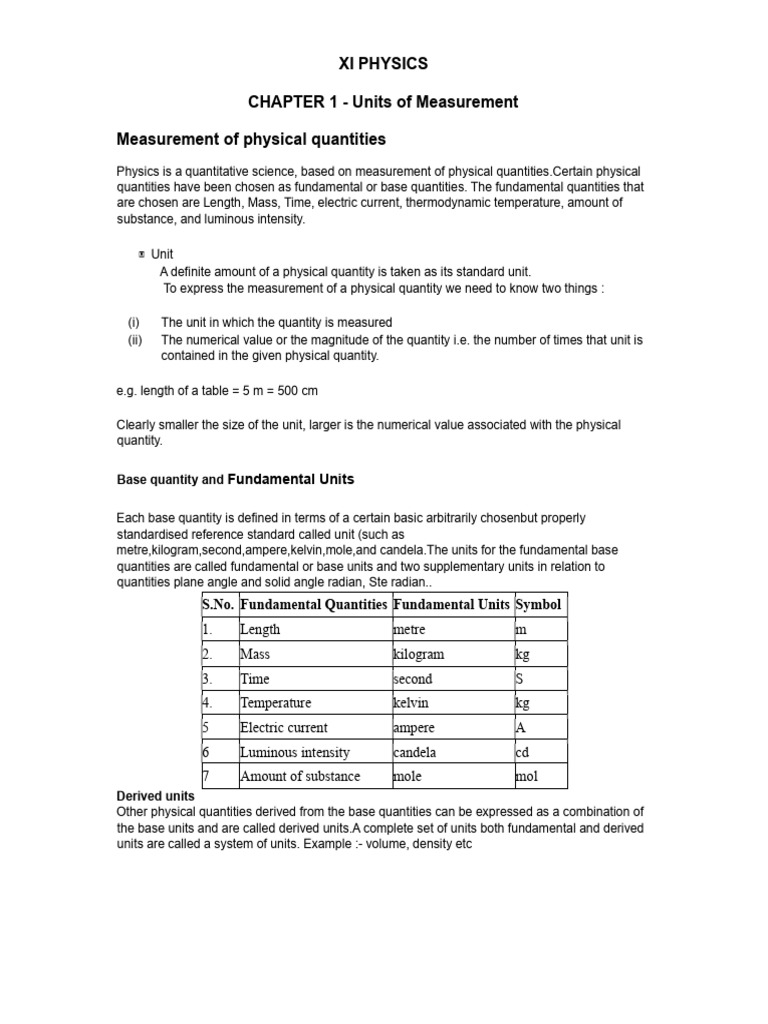 Understanding Units of Measurement in Physics | PDF | Significant ...