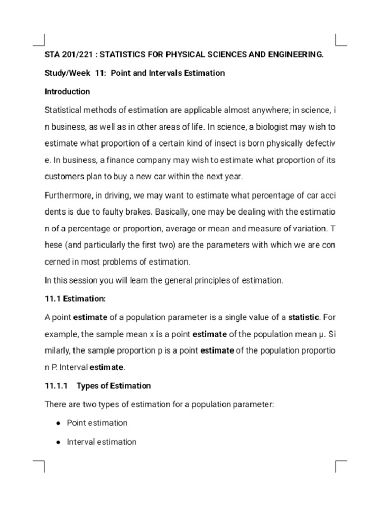 Estimation and Hypothesis Testing - 1 - Phoenix | PDF