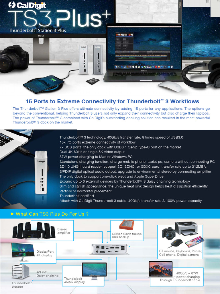 CalDigit TS3 Plus DataSheet en | PDF | Personal Computers | Computer ...