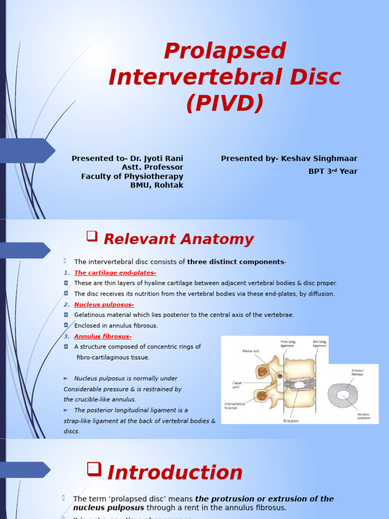 Understanding Prolapsed Intervertebral Disc | PDF | Anatomical Terms Of ...