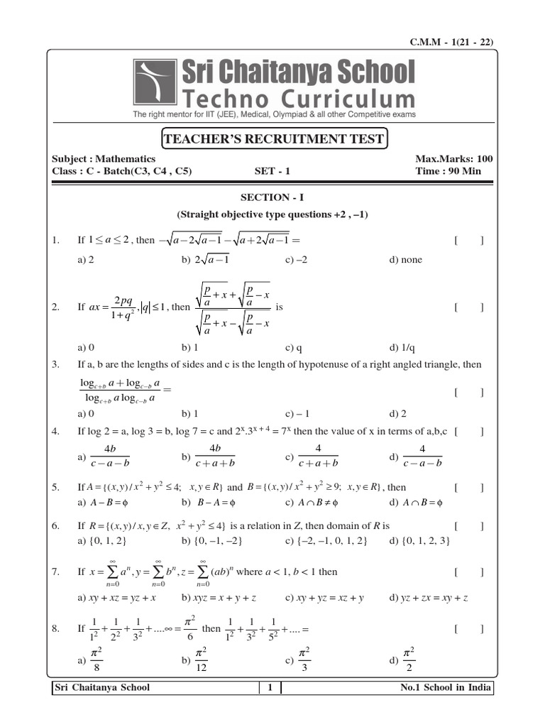 Tan Values and Math Test Questions | PDF | Elementary Geometry ...