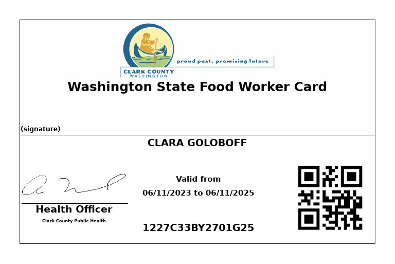 Washington State Food Worker Card | PDF