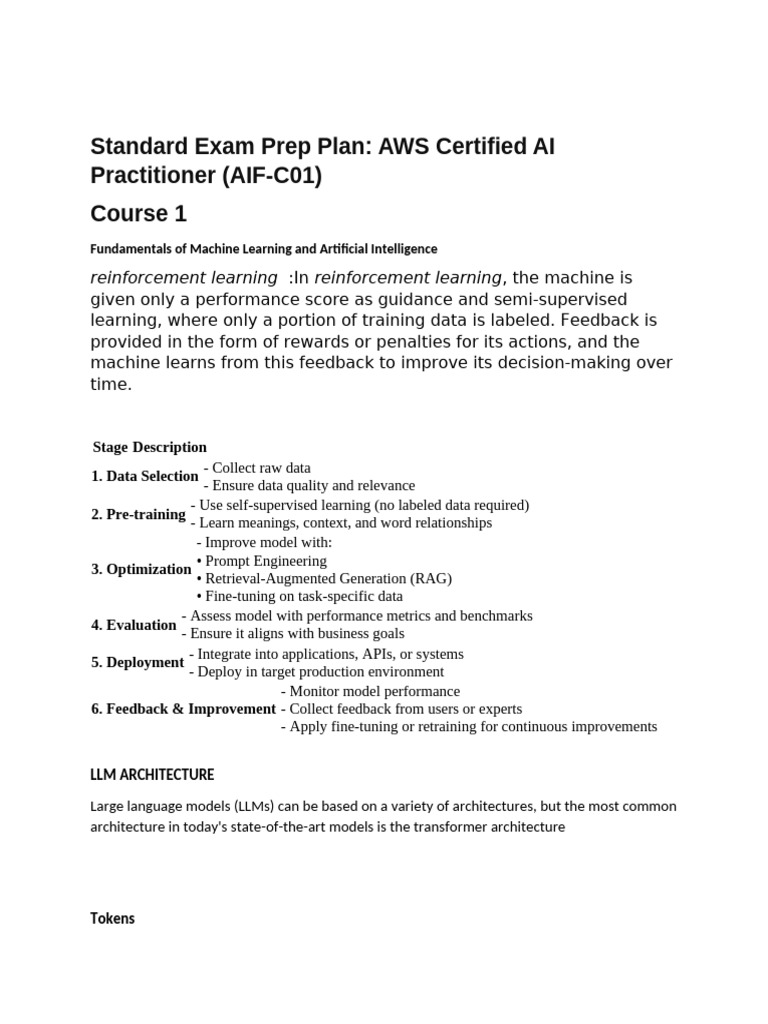 AWS Certified AI Practitioner Exam Prep | PDF | Machine Learning ...