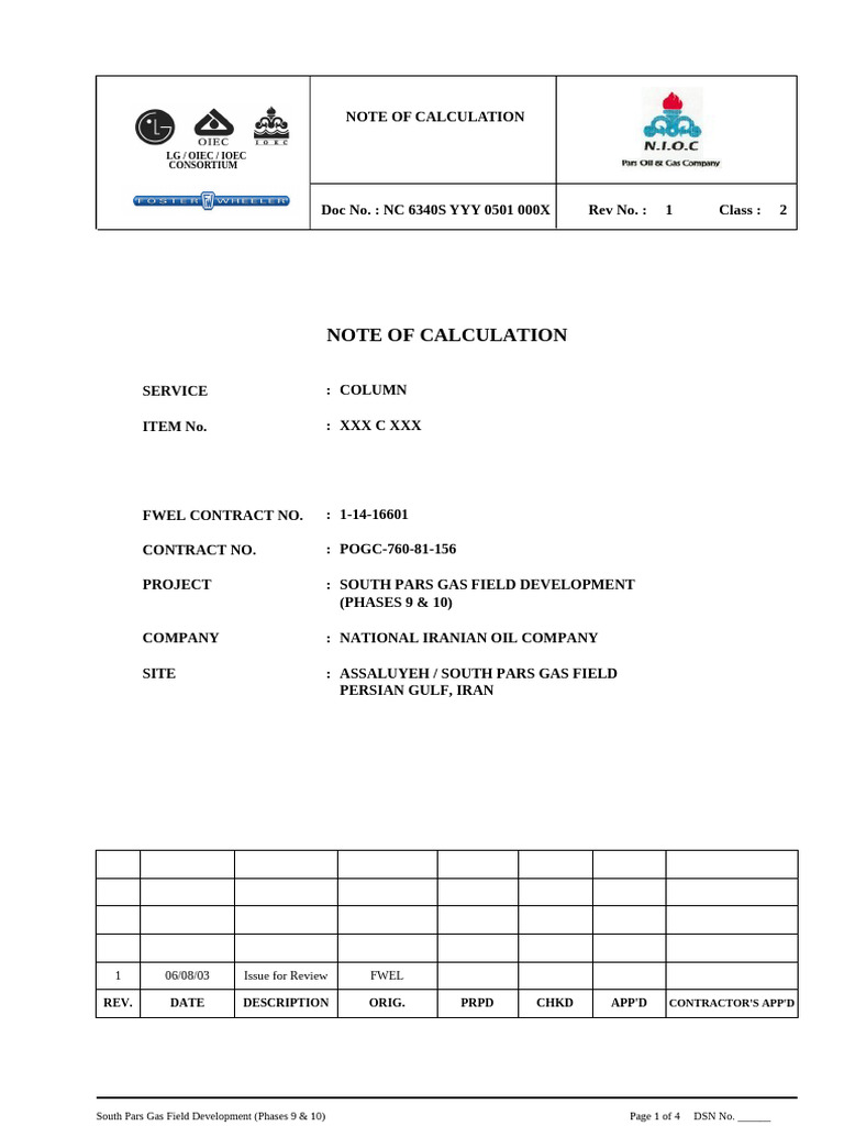 South Pars Gas Field Phases 9 & 10 Calculations | PDF | Physical ...